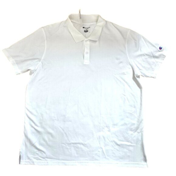 Men's White Champion Polo Shirt - Picture 2 of 10